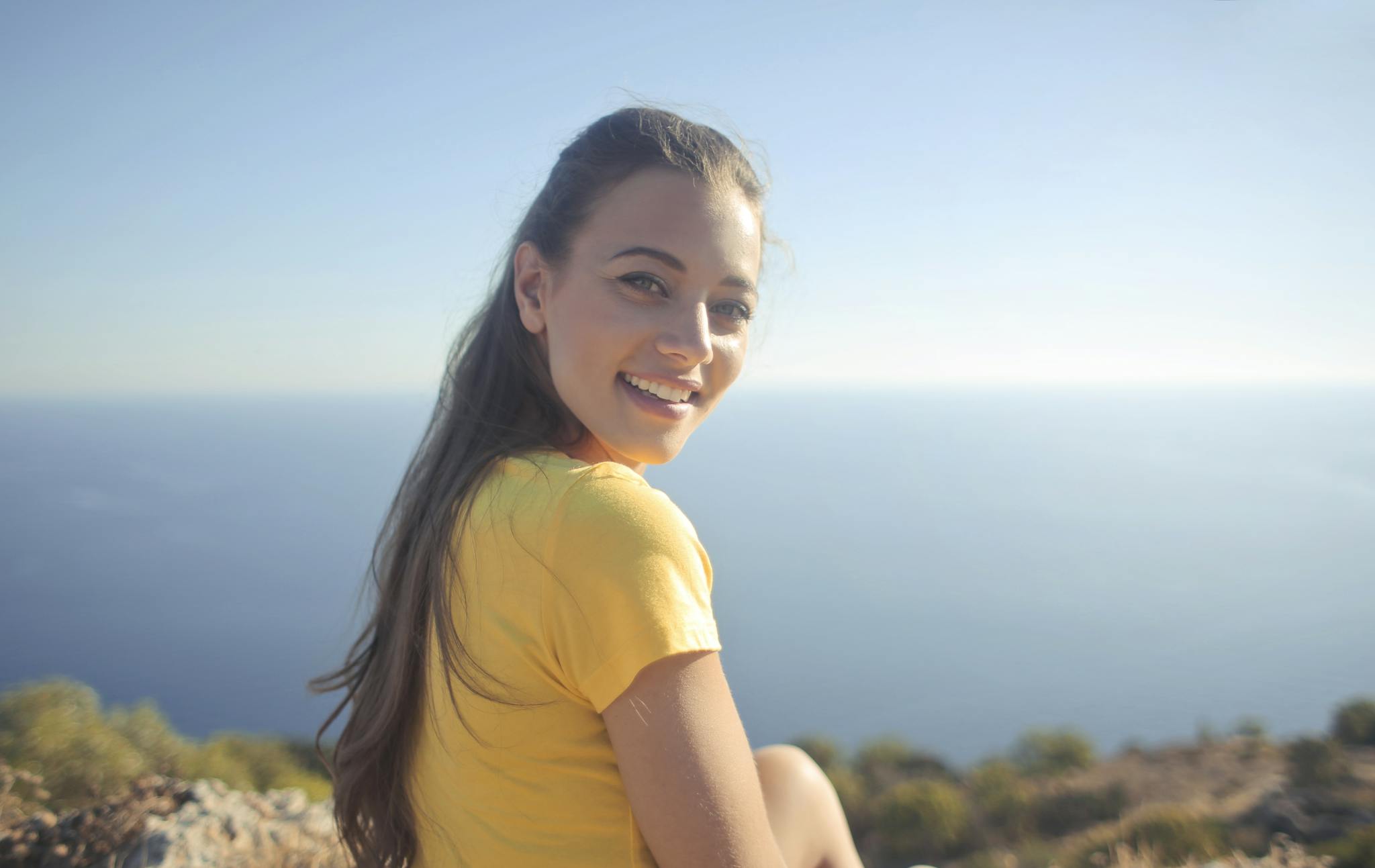 Woman Wearing Yellow Shirt